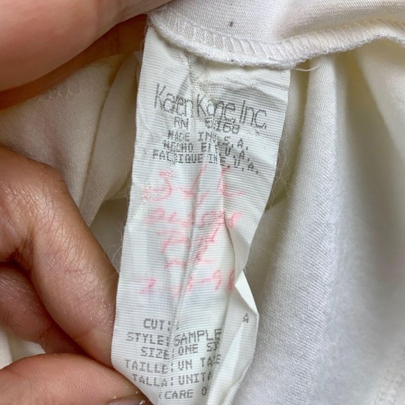 KAREN KANE Off White Lace Detail Tee Sz M - Picture 5 of 6